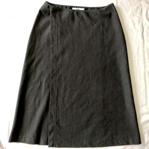 Gap Factory Store Black Midi Trifold Wool A-shape Skirt Size 1